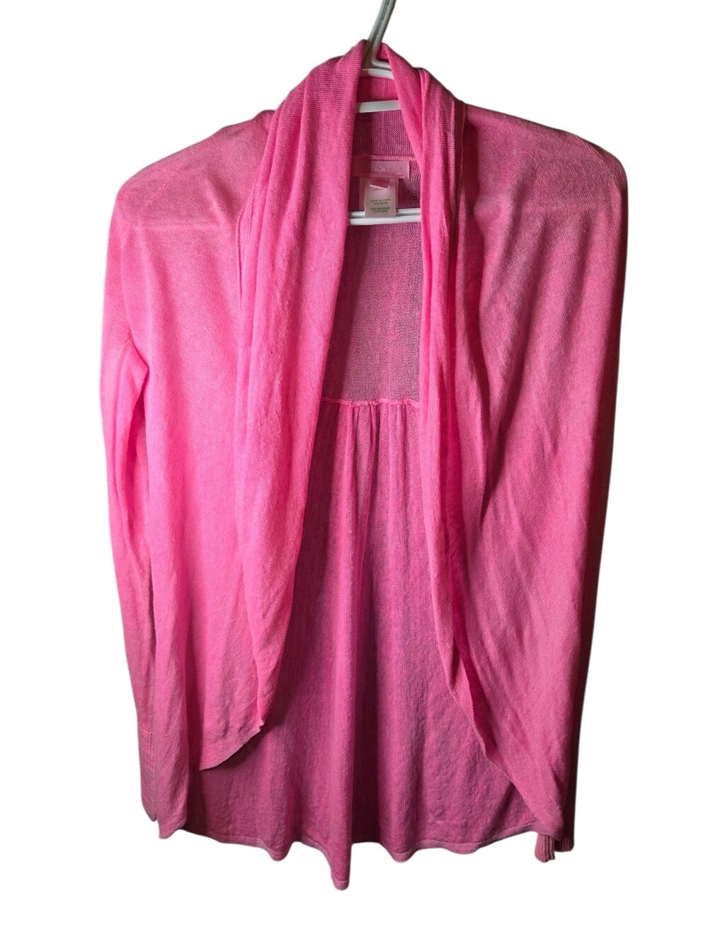 Lilly Pulitzer Amalie Open Front Cardigan Sweater Pink Resort Preppy XSmall